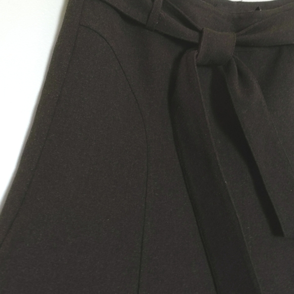 Grace Dane Lewis Brown Wool Blend Belted Skirt Size 6 - Picture 3 of 7